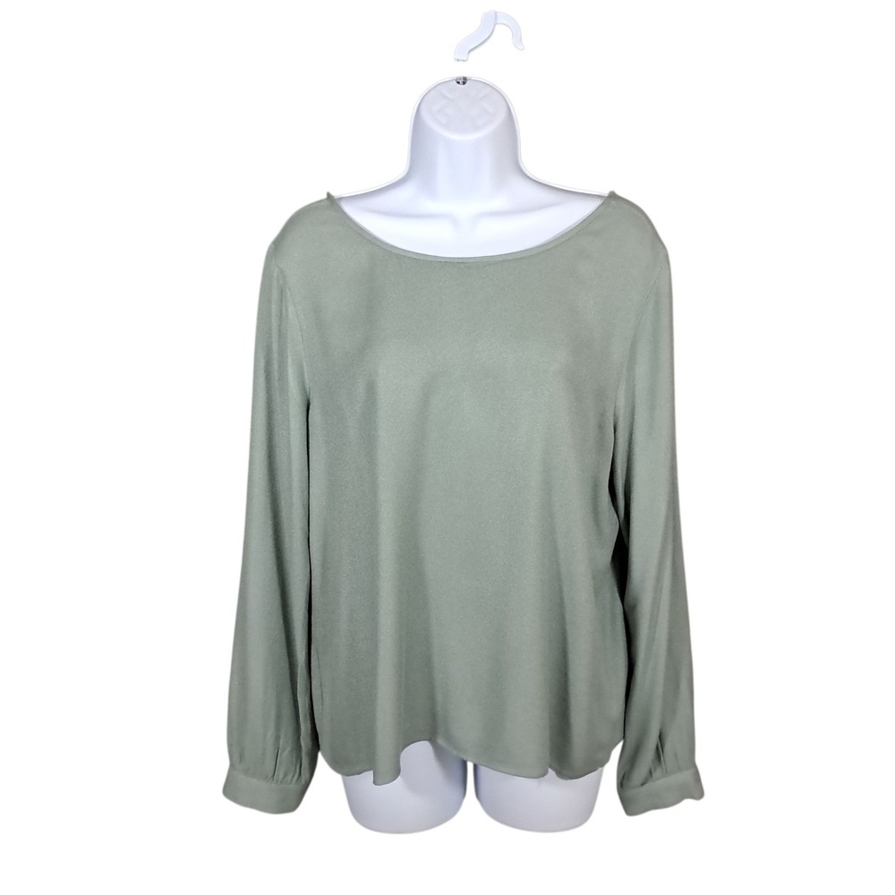 Cloth‎ & Stone Womens Top Small Tie Back Long Sleeve Seafoam Oversized Office